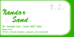 nandor sand business card